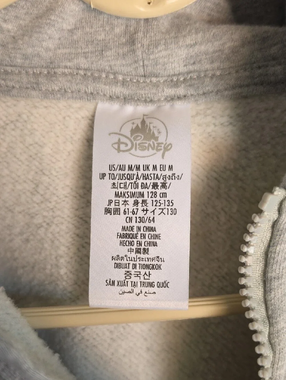 Disneyland 2023 Gray Hooded Zip-Up Sweatshirt with Mickey Graphic